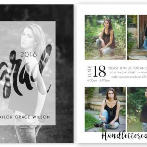 Hand Lettered 4 Grad Cards