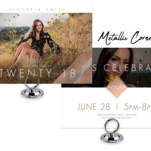 Metallic Corners Grad Cards